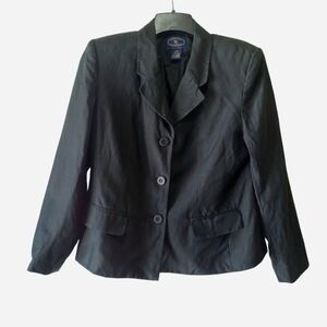4/$15 Classic Black Women's Blazer Chelsea Cambell 10 Petite Silk Linen